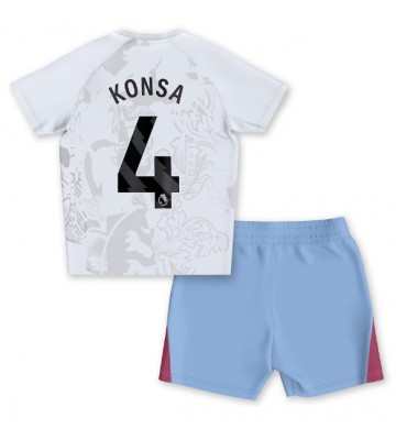 Aston Villa Ezri Konsa #4 Udebanesæt Børn 2023-24 Kort ærmer (+ korte bukser)